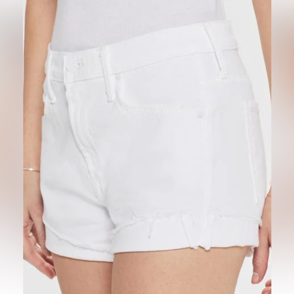 MOTHER Crisp White Denim Shorts